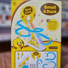 Electric Duck Climbing Stairs Toy - Musical Roller Coaster Track with Flashing Lights | Fun Sliding Duck Race Game for Toddlers & Kids