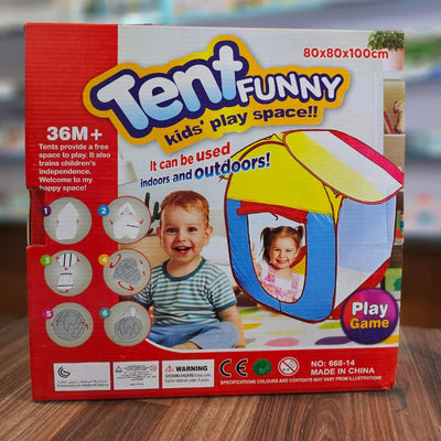 Tent Funny Kids Play Tent – 80x80x100cm Colorful Pop-Up Playhouse for Toddlers | Easy to Set Up Indoor & Outdoor Tent for Children (36M+) | Foldable, Lightweight & Safe | Learning & Fun Toy Tent