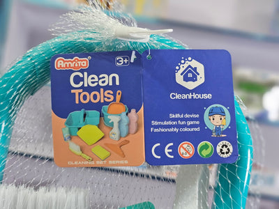 Kids Pretend Cleaning Play Set with Cart, Mop, Brush, Dustpan & Bottles | Fun Educational Cleaning Trolley for Ages 3+ | Colorful & Realistic Housekeeping Toy Kit for Toddlers