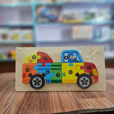 Wooden Truck Puzzle for Toddlers – Numbered Colorful Educational Jigsaw Toy for Kids | Montessori-Inspired Learning Puzzle (Ages 2+)