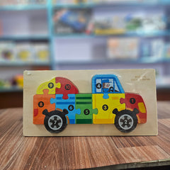 Wooden Truck Puzzle for Toddlers – Numbered Colorful Educational Jigsaw Toy for Kids | Montessori-Inspired Learning Puzzle (Ages 2+)