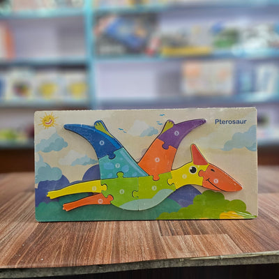 Wooden Pterosaur Dinosaur Puzzle for Kids – Montessori Educational Number Puzzle Toy | Colorful Prehistoric Animal Jigsaw for Toddlers Ages 3+