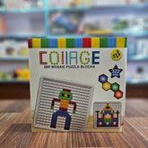 Collage DIY Mosaic Puzzle Blocks Set – 322 PCS Educational Pegboard Toy for Kids | Creative STEM Building Game for Boys & Girls Ages 5+
