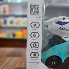 2-in-1 Spray Electric Transformer Car Toy with Lights & Music – Deforming Robot Vehicle with Mist Effect for Kids | Automatic Transformation Toy for Ages 3+