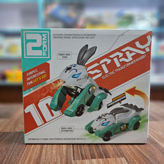 2-in-1 Spray Electric Transformer Car Toy with Lights & Music – Deforming Robot Vehicle with Mist Effect for Kids | Automatic Transformation Toy for Ages 3+