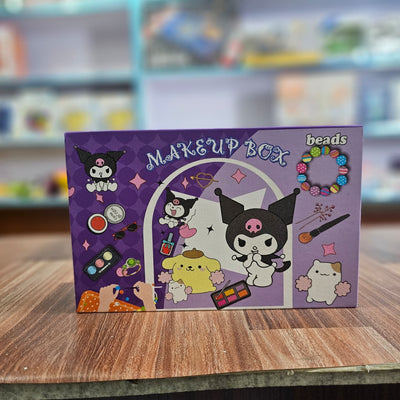 Kuromi-Themed Kids Makeup Box with Beads – Pretend Play Cosmetic Set for Girls | Fun Makeup Kit with Accessories, Brush & Beads Craft – Safe & Non-Toxic Beauty Toy for Ages 3+