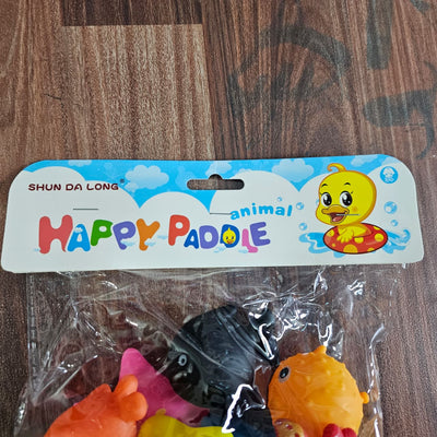 Happy Padole Animal Bath Toys Set for Kids – Floating Squeeze Water Toys for Toddlers | Colorful Ocean Animal Toys for Bathtime Fun – Safe & Non-Toxic (Pack of 6)