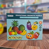 Educational Magnetic Puzzle Toy for Kids – Fruit & Vegetable Theme Learning Game with Magnetic Board | Fun Preschool Puzzle for Toddlers 3+ | Early STEM Color & Shape Recognition