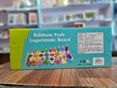 Rainbow Fruit Logarithmic Learning Board – Montessori Wooden Math Toy for Kids | Colorful Number Puzzle, Shape & Fruit Sorting, Stackable Rings | Early Education STEM Toy for Toddlers 3 Years+