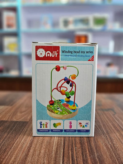 Wooden Winding Bead Maze Toy – Small Round Bead Roller Coaster for Toddlers | Colorful Wire Track Puzzle for Fine Motor Skills & Early Education | Montessori Activity Toy for Ages 3+
