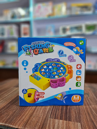 Electric Fishing Game with Music & Rotating Board – Catch-the-Fish Game Set for Kids | Interactive Toy with Poles & Colorful Fishes | Battery Operated Multiplayer Game | Ages 3+