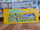 7-in-1 Wooden Logarithmic Board Educational Toy – Montessori Learning Puzzle for Kids with Numbers, Shapes, Colors, Magnetic Fishing & Match Games | Early Learning Toy for Ages 3+