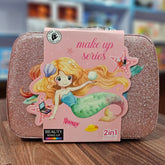 Kids Mermaid Makeup Kit in Glitter Case - All-in-One Pretend Play Beauty Set with Washable Makeup & Nail Art for Girls
