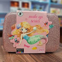 Kids Mermaid Makeup Kit in Glitter Case - All-in-One Pretend Play Beauty Set with Washable Makeup & Nail Art for Girls