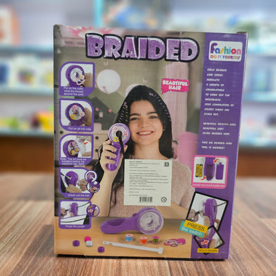 Automatic Hair Braiding Machine Toy for Girls – DIY Electric Hair Styler Kit with Beads & Threads – Fashion Beauty Toy for Kids Aged 6+ (Purple)