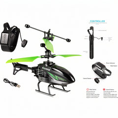 🛩️ Gesture Sensor Control Flying RC Helicopter with Hand Watch Remote - Rechargeable Drone Toy for Kids in Pakistan