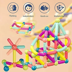 36-Piece Magnetic Building Blocks for Kids - STEM Educational Construction Toy with Magnetic Sticks and Balls for Creative 3D Building Spark Creativity & Brain Development with this 36-Piece Magnetic Building Set | Fun STEM Toy for Kids Ages 3+