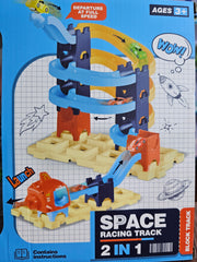 Space Racing Track Set for Kids – 21-Piece 2-in-1 Spiral Car Ramp with Launcher, STEM Assembly Toy for Toddlers & Preschoolers, Gravity Race Track Playset (Ages 3+)