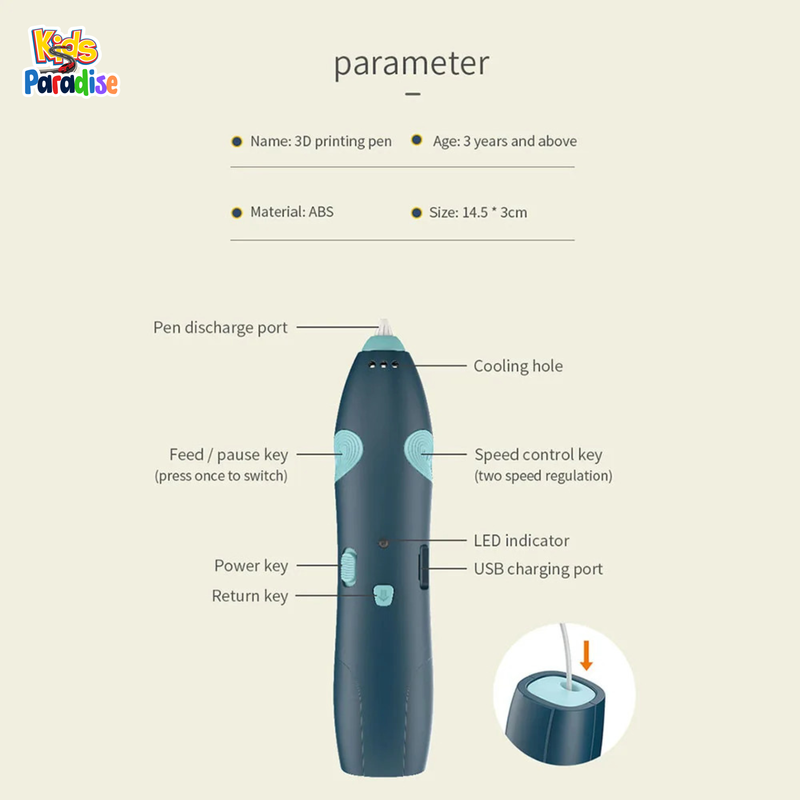 Safe 3D Pen for Kids - Low-Temperature 3D Drawing Pen with No Hot Parts | Perfect STEM Toy for Boys & Girls Ages 3+