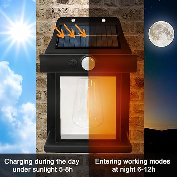 Solar-Powered Wall Lamp with Motion Sensor & 3 Lighting Modes - Perfect for Outdoor Lighting
