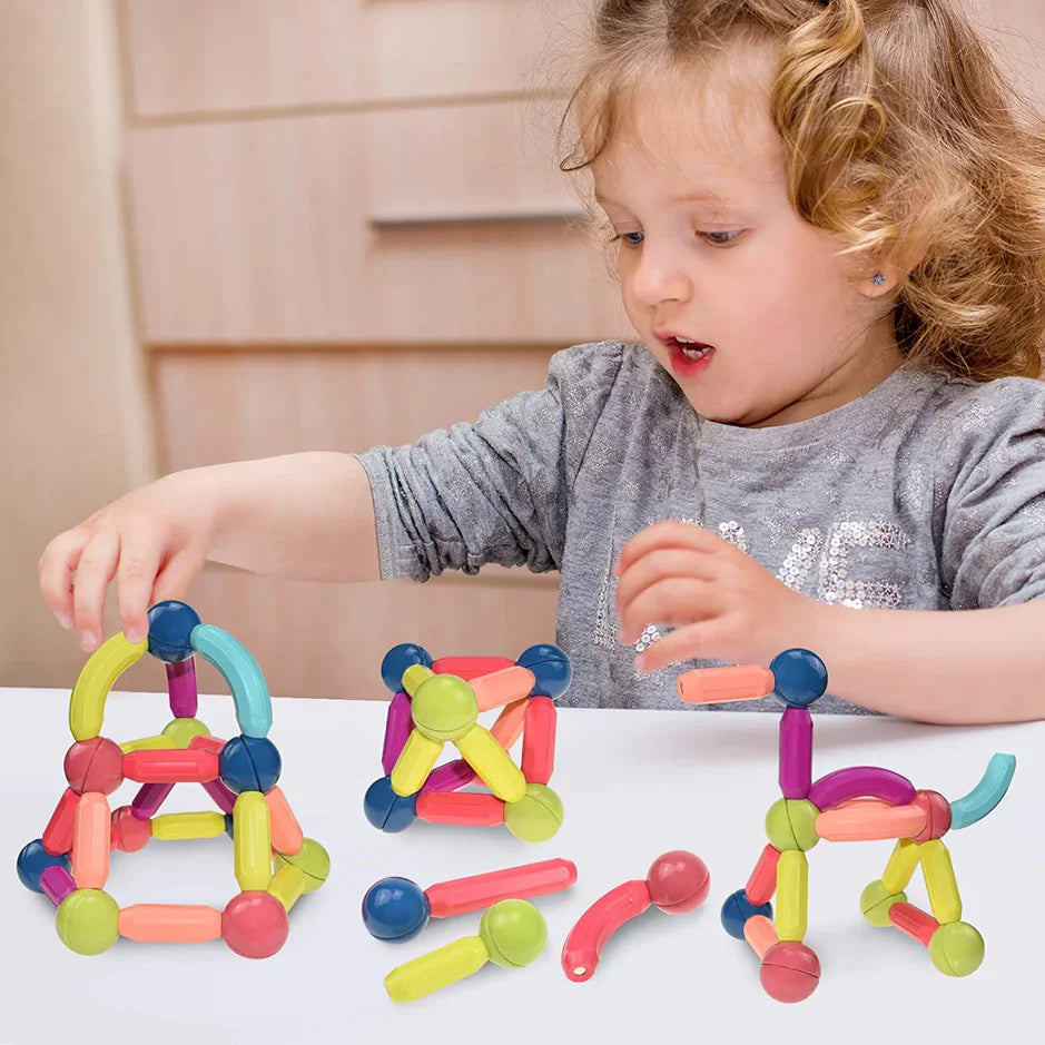 36-Piece Magnetic Building Blocks for Kids - STEM Educational Construction Toy with Magnetic Sticks and Balls for Creative 3D Building Spark Creativity & Brain Development with this 36-Piece Magnetic Building Set | Fun STEM Toy for Kids Ages 3+