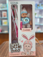 Little Baby Doll Set with Stroller – Realistic Baby Doll for Kids with Sound, Cute Accessories & Play Function | Soft Body Baby Doll Toy for Girls & Boys | Lovely Role-Play Doll Set (Try Me Feature)