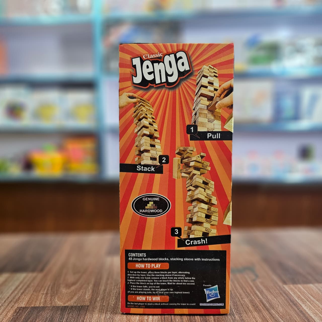 Jenga Classic Game by Hasbro – Genuine Hardwood Stacking Tower Game for Kids, Teens & Adults | Original Tumbling Block Family Game (Ages 6+)