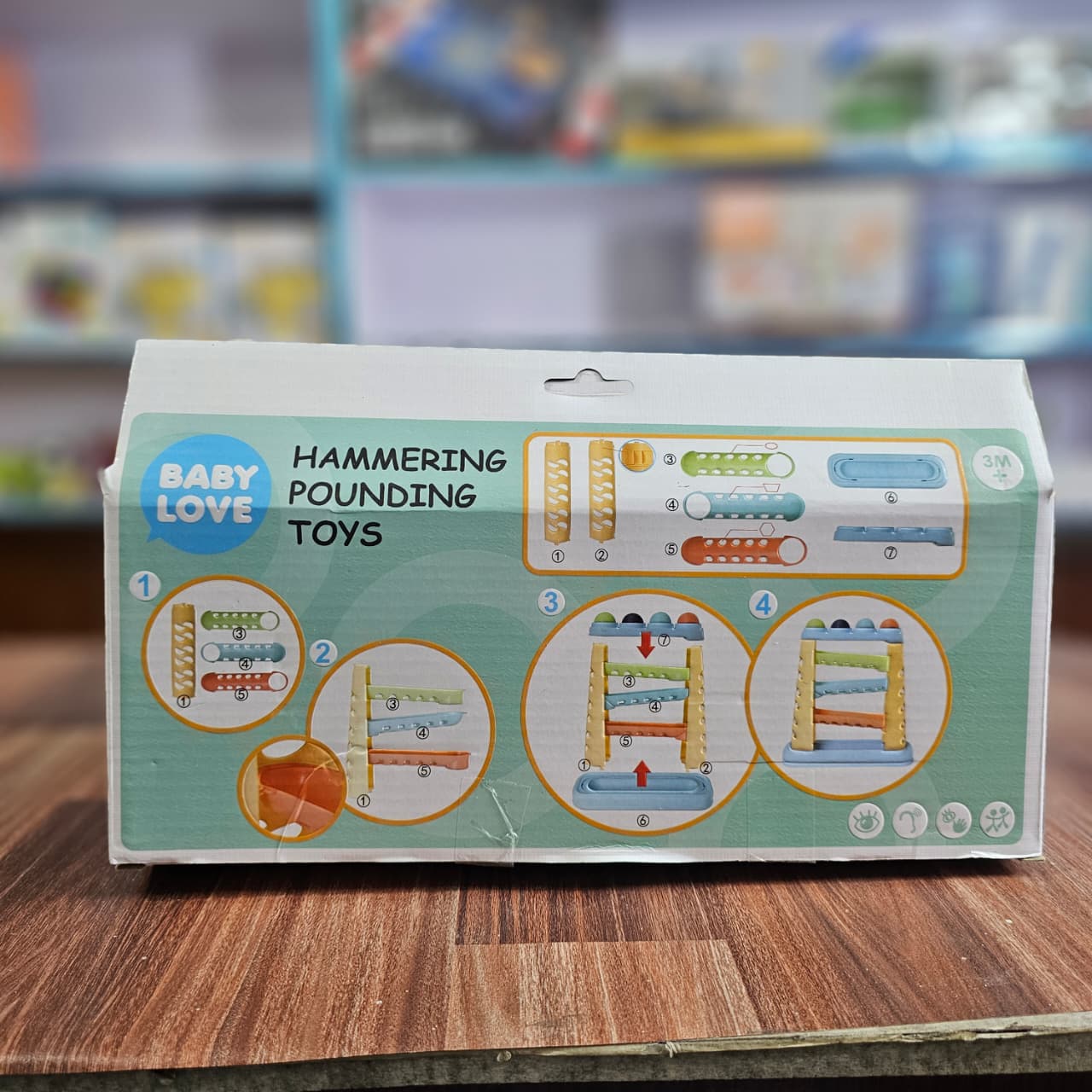 Baby Love Hammering Pounding Toy for Toddlers – Montessori Wooden Activity Set with Colorful Balls & Mallet – Educational Learning Toy for Infants 3 Months+