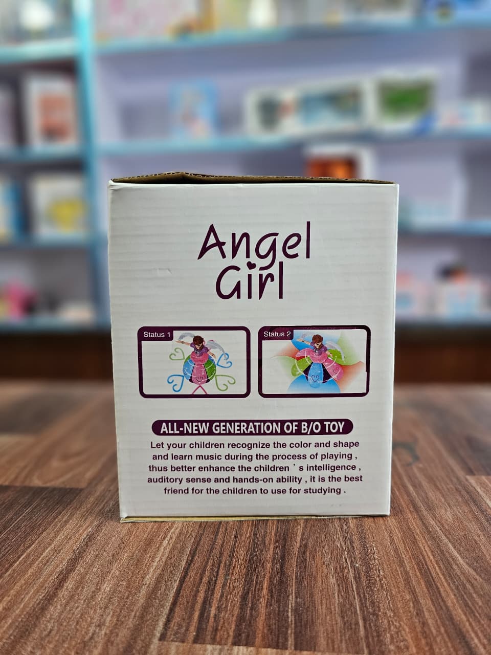 Angel Girl Rotating Musical Doll Toy – Battery Operated Light Projection Dancing Toy with Wings | 360° Omni-Directional Movement, Music & LED Flashing Lights | Auto Turning B/O Doll for Kids 3+