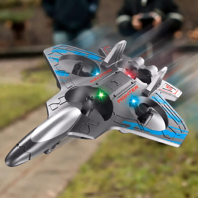 Remote Control Fighter Jet Aircraft – 4 High-Speed Motors, Dual Propellers & Gyroscope System | Indoor Outdoor RC Plane  | Realistic Design Toy Jet with 40-Min Charge Time