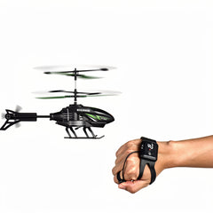 🛩️ Gesture Sensor Control Flying RC Helicopter with Hand Watch Remote - Rechargeable Drone Toy for Kids in Pakistan