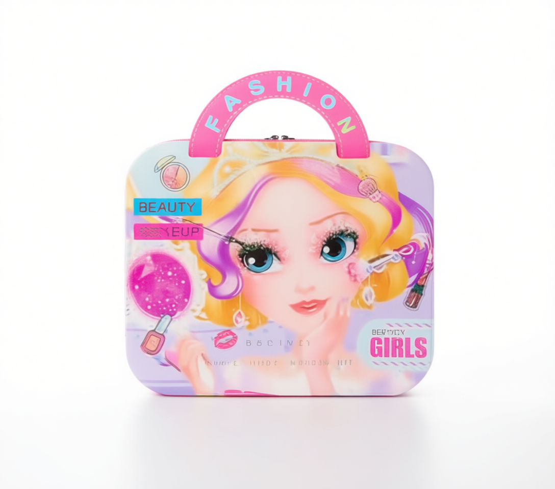 Kids Makeup Kit for Little Girls - Safe Non-Toxic Pretend Play Set with Fashion Case ✨ Magical Bloom Washable Makeup Kit for Girls – Ultimate Pretend Play Set with Heart & Flower Palette