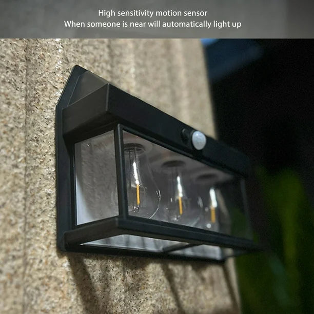 Solar-Powered Wall Lamp with Motion Sensor & 3 Lighting Modes - Perfect for Outdoor Lighting